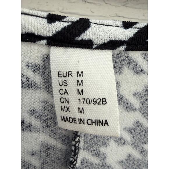 New *MILUMIA* Open Front Houndstooth Blazer Lightweight Black & White Women's M - Picture 5 of 8